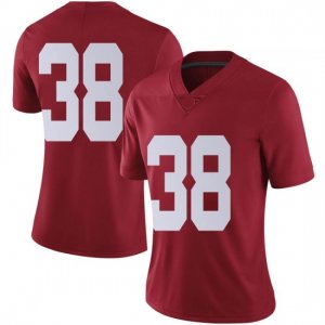 NCAA Women's Alabama Crimson Tide #38 Jalen Edwards Stitched College Nike Authentic No Name Crimson Football Jersey VN17J12VN